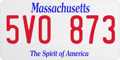 MA license plate 5VO873