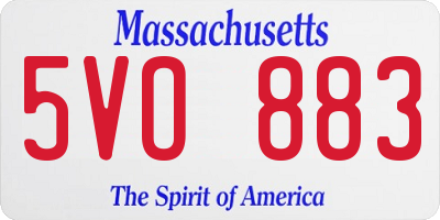 MA license plate 5VO883