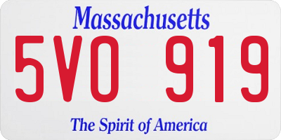 MA license plate 5VO919