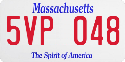MA license plate 5VP048