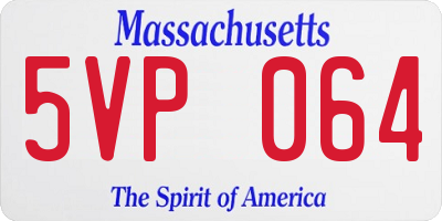 MA license plate 5VP064