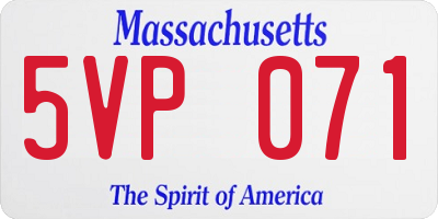 MA license plate 5VP071