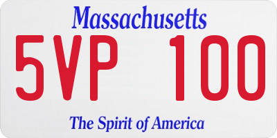 MA license plate 5VP100
