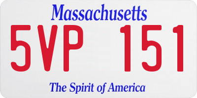 MA license plate 5VP151