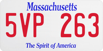 MA license plate 5VP263