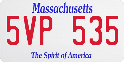 MA license plate 5VP535