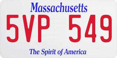 MA license plate 5VP549
