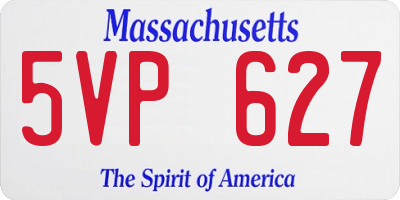 MA license plate 5VP627