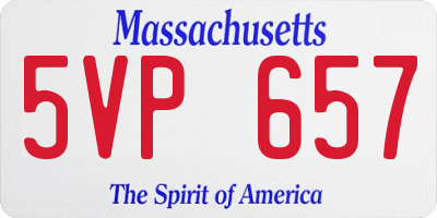 MA license plate 5VP657