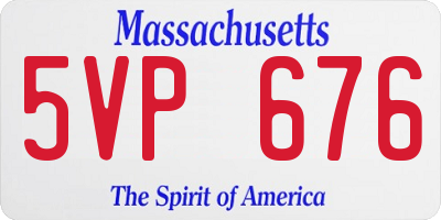 MA license plate 5VP676