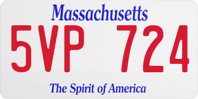 MA license plate 5VP724