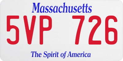 MA license plate 5VP726