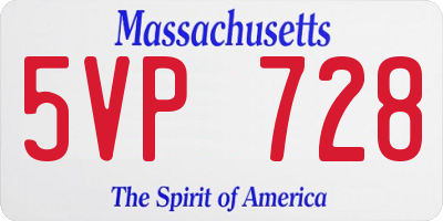 MA license plate 5VP728