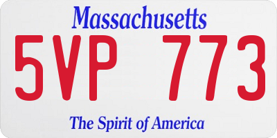 MA license plate 5VP773