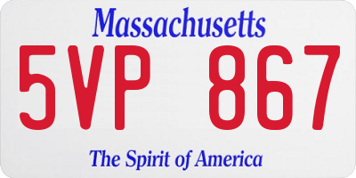 MA license plate 5VP867