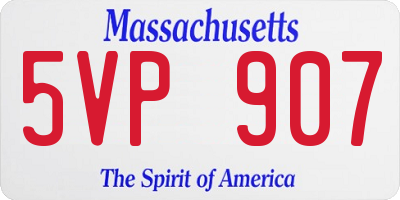 MA license plate 5VP907