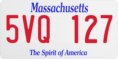 MA license plate 5VQ127