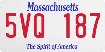 MA license plate 5VQ187