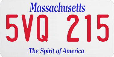 MA license plate 5VQ215
