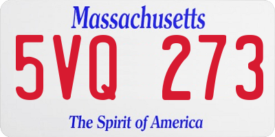 MA license plate 5VQ273