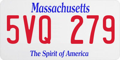 MA license plate 5VQ279
