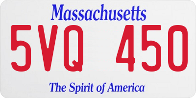 MA license plate 5VQ450