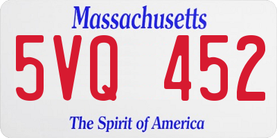 MA license plate 5VQ452