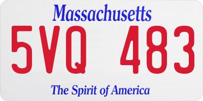 MA license plate 5VQ483