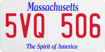 MA license plate 5VQ506