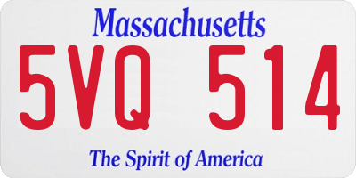 MA license plate 5VQ514