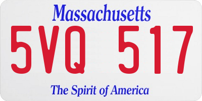 MA license plate 5VQ517