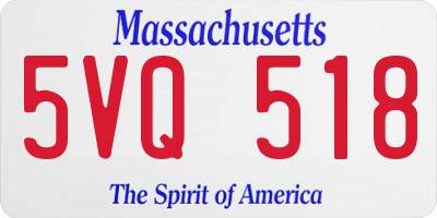 MA license plate 5VQ518