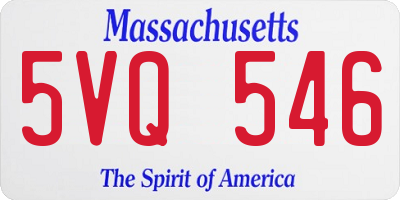 MA license plate 5VQ546