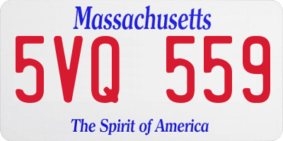 MA license plate 5VQ559