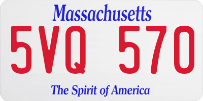 MA license plate 5VQ570