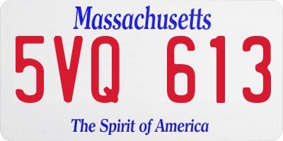 MA license plate 5VQ613