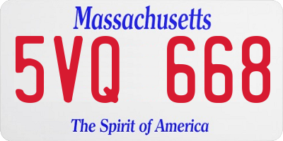 MA license plate 5VQ668