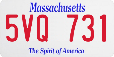 MA license plate 5VQ731
