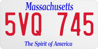 MA license plate 5VQ745