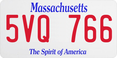 MA license plate 5VQ766