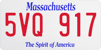 MA license plate 5VQ917