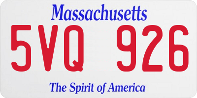 MA license plate 5VQ926