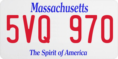 MA license plate 5VQ970