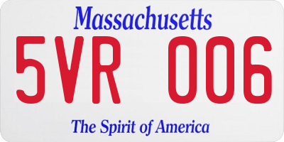 MA license plate 5VR006