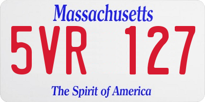 MA license plate 5VR127