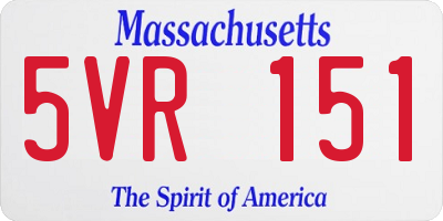 MA license plate 5VR151