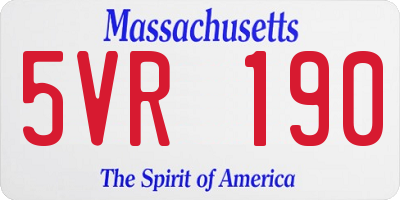MA license plate 5VR190