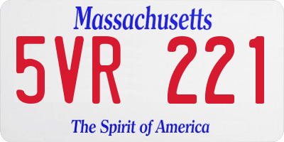 MA license plate 5VR221