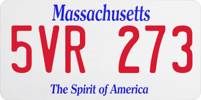 MA license plate 5VR273