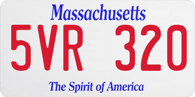 MA license plate 5VR320